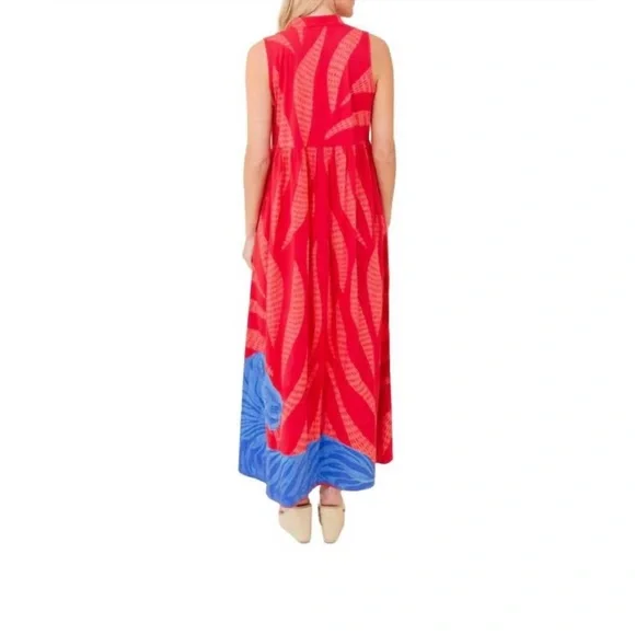 Sheridan french Red and Blue Sleeveless Maxi Dress - Tigress - NWT - Picture 3 of 8